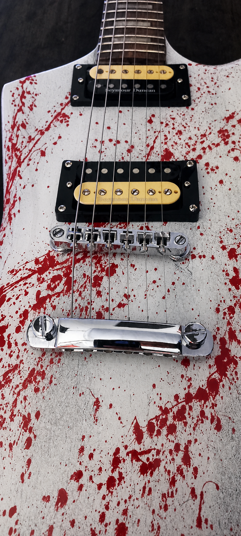 Guitarra Tipo Les Paul White Blood - vista 2